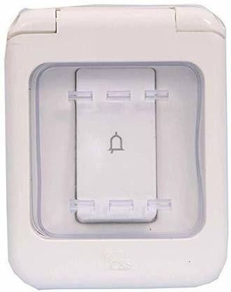 E-DAMEN Indian Electrical C and S Waterproof Bell Switch (White) 25 A Three Way Electrical Switch