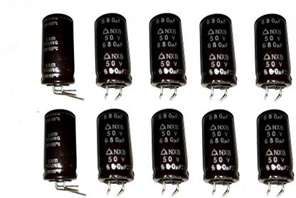 RISARYA 10PCS SET OF 680uF/50V ELECTROLYTIC CAPACITOR Electronic Components Electronic Hobby Kit