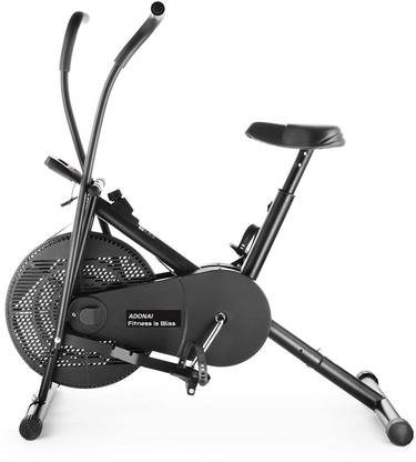 Adonai Upright Air Bike with Moving/Fix Arms for Cardio Full Body Workout Upright Stationary Exercise Bike
