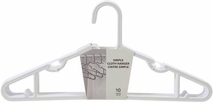 MINISO Simple Clothes Hanger 10-Pack, Dual Use for Hanging Wet and Dry Cloths Strong and Durable PP Material Multiple Colors, White Plastic Shirt Pack of 10 Hangers For  Shirt