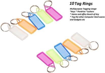 DKNBS 10 Tag Label Key Ring For Office, Hotel, Home, Workplace Pendrive Gadgets Hardware lockers Use Key Chain