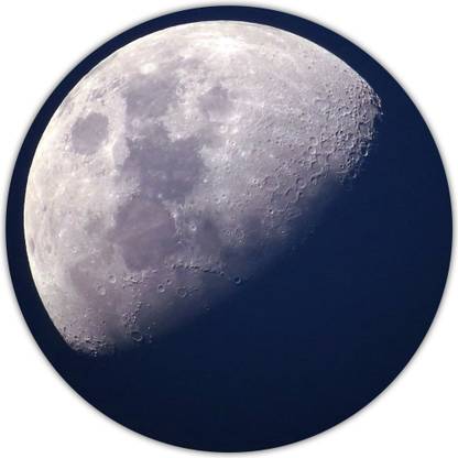 NOCKOUT Designer Round Gaming Non-Slip Rubber Base Mouse Pad for Laptop and Computer |(20 cm x 20 cm, Moon) Non Slip Base Mousepad