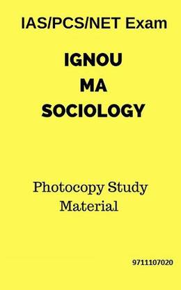 IGNOU MA Sociology Study Material FOR IAS /PCS/NET Exam (2020)