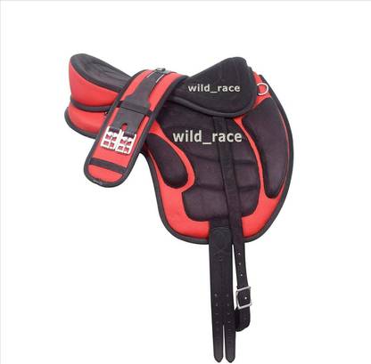 Petl Synthetic Treeless Freemax Horse Saddle Size - 15 Red Saddle