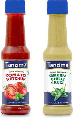 Tanzima Tomato Ketchup and Green Chilli Sauce, Combo Pack of 2 (200g Each) Sauces & Ketchup