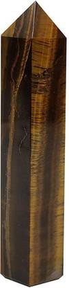 Plus Value Tiger Eye Obelisk Tower Points Jumbo Wand Reiki Chakra Healing Decorative Showpiece  -  19 cm
