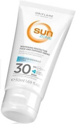 Oriflame Sunscreen - SPF 50 PA++++ SUN ZONE WHITENING PROTECTOR FACE & EXPOSED AREAS SUN SCREEN LOTION