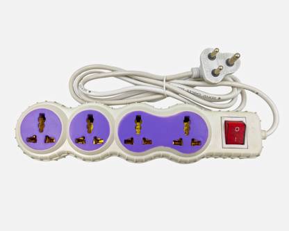 Aitchdee Glovale Extension Board 4+1 PVC Body Multi Plug Points Universal Sockets With Single Switch Strip, Built in LED Indicator in Switch 6 A Three Pin Socket I Extension Board 3  Socket Extension Boards
