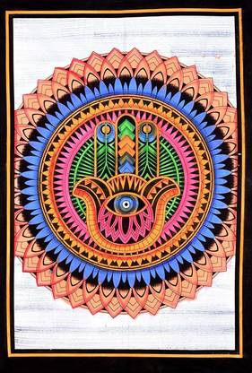 Art World Good Luck Hamsa Fatima Hand Tapestry