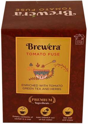 BREWERA Premium Tomato Fuse Herbal Tea Enriched with Green Tea and Herbs – 10 Sachets Herbal Infusion Tea Box
