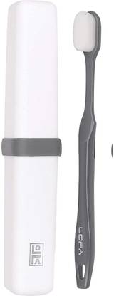 LOFA Love For Arcade Furry Softest Toothbrush in the World/Soft toothbrush (Furry Grey)Pack Of 1 (One Brush + Cover Box) Ultra Soft Toothbrush