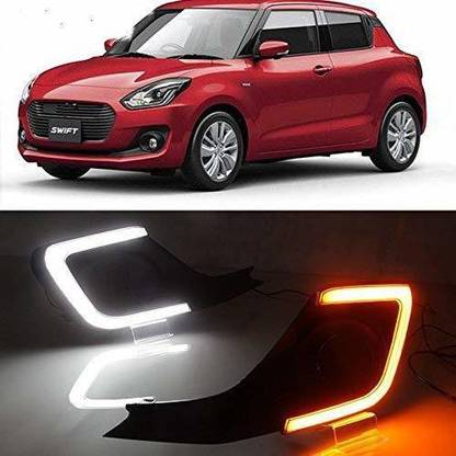 MATIES Car Fog Lamp Daytime Time Running Lights (DRL) For New Swift -2018 Model, 2 Pc set Fog Lamp Car LED for Maruti Suzuki (30 V, 12 W)