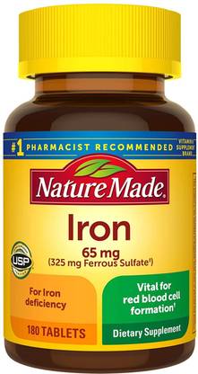 Nature Made Iron 65 mg equivalent to 325 mg