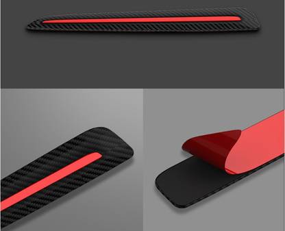 PRTEK Car Bumper Protector Guard Front Bumper Rear Bumper Protection with Red and Black Carbon Fiber Design F243 Car Side Beading
