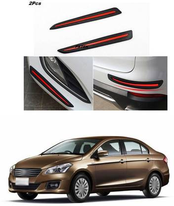 PRTEK Car Bumper Protector Guard Front Bumper Rear Bumper Protection with Red and Black Carbon Fiber Design F164 Car Side Beading