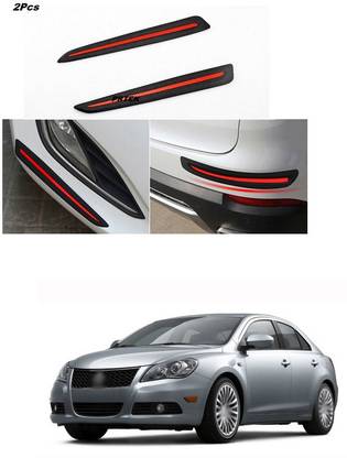 PRTEK Car Bumper Protector Guard Front Bumper Rear Bumper Protection with Red and Black Carbon Fiber Design F137 Car Side Beading