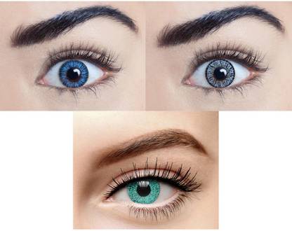 Gold Look green grey dark blue 3 pair with case sloution