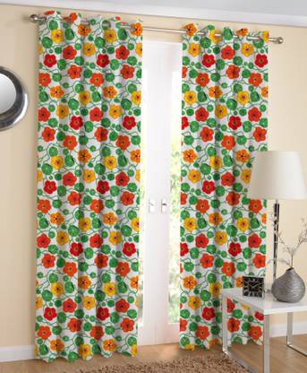 AIRWILL 153 cm (5 ft) Cotton Window Curtain (Pack Of 2)