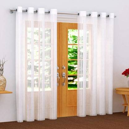 MSD Decor Hub 152 cm (5 ft) Polyester Transparent Window Curtain (Pack Of 2)