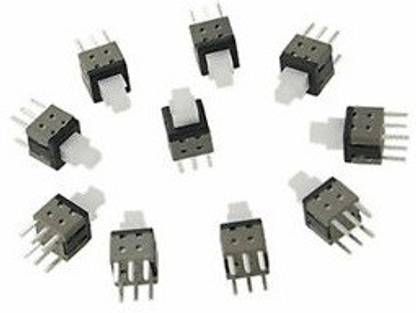 EMERGING TECHNOLOGIES 15 PCS Mini Push button switch 6Pin Push Tactile Power Micro Switch Self lock On/ON button Latching switch 5.8×5.8mm 5.8*5.8mm Electronic Components Electronic Hobby Kit