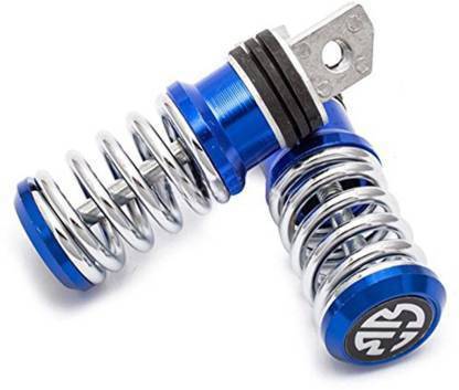 AMB Spring Style Blue Metal Motorcycle Footrest / Footpeg Bike and Bullet metalic foot-rest-Blue-1pair Foot Rest Two Wheeler Stand Pad