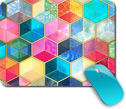 whats your kick Geometrical | Pattern | Zig Zag | Stylish |Creative | Printed Mouse Pad/Designer Waterproof Coating Gaming Mouse Pad For Computer/Laptop (Multi1) Non Slip Base Mousepad