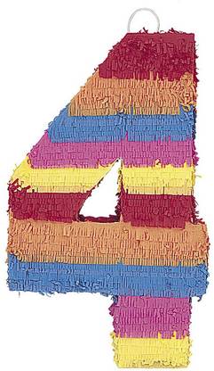 Global Genie Number 4 Pinata Pull String Pinata