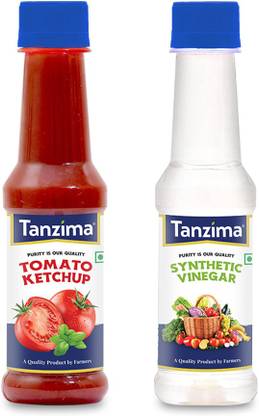 Tanzima Tomato Ketchup and Synthetic Vinegar Pack of 2(Each 200g) Sauces & Ketchup