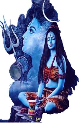 Sahaj Décor 43 cm Jatadhari Shankar With shivling Magnetic Sticker