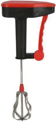 ritu creation Power-Free Manual Hand Blender and Beater with High Speed Operation Whipper for Curd, Egg & Cream Beater, Milkshake, Lassi, Butter Milk Mixer Beater, Hand Blender for Cakes Hand Blender (Red) Plastic Spiral Whisk