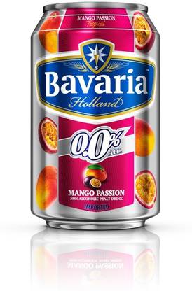 Bavaria Mango Passsion Non Alcoholic Malt Beer Drink 330 ml Each Pack of 3 ( Total 990 ml ) Can