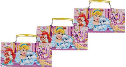 Asera 3 Pcs Princess Jewellery Box with password Lock for Girls for Birthday Return Gifts - Princess Theme Party pack of -3