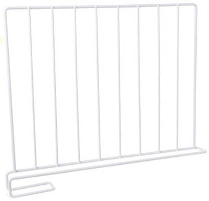 PrettyKrafts Shelf Divider, Closet Seprator Cabinet Shelf, Wardrobe Partition, Shelf Divider, Metal, White, Single Drawer Divider