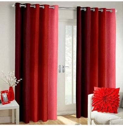 HHH FAB 151 cm (5 ft) Polyester Semi Transparent Window Curtain (Pack Of 2)