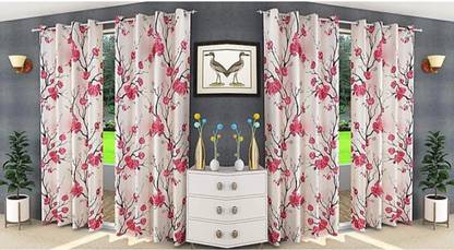 Flipkart SmartBuy 214 cm (7 ft) Polyester Semi Transparent Door Curtain (Pack Of 4)
