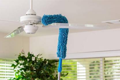 perilife Foldable Microfiber Fan Cleaning Duster Flexible Fan mop for Quick and Easy Cleaning of Home, Kitchen, Car, Ceiling, Fan Dusting Office Fan Cleaning Brush with Long Rod(Multi) Wet and Dry Duster Set