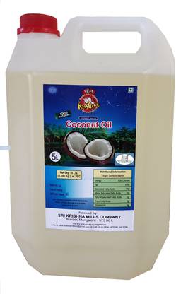 SRI KRISHNA MILLS PURE COLD PRESS 5 LTS COCONUT OIL Coconut Oil Can