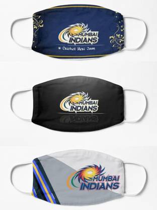 ELEGANT FOX Mumbai indians IPL T20 2 LAYER REUSABLE WASHABLE COTTON FACE MASK Layered Reusable, Washable Cloth Mask