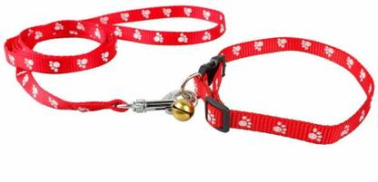 Rvpaws Nylon Paw Print 10MM Collar Set for Puppies and Cats,Multi-Colored and Multi-Printed Plain Dog & Cat Collar Charm