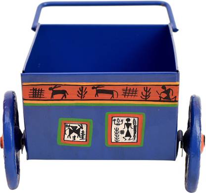 AAKRITI ART CREATIONS Funky Snacks Serving Food Cart in Blue Color (6x4.4x4) Tray Serving Set