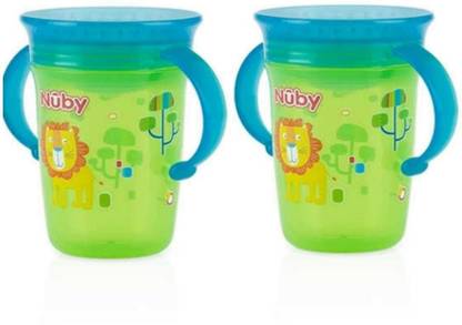 NUBY 360 Wonder Cup with hygienic cover for your Child with 8 oz 240 ML. COMBO PACK OF 2