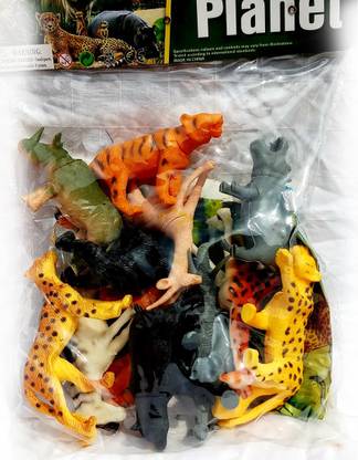 saiyam momento Set of 12 Zoo Wild Animals Figures Toys for Kids , Animal Toy Set Play for Kids