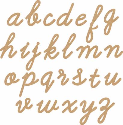 Cryo Craft Plain Laser Cut Wooden Cursive Alphabets/Letters 2 Sets