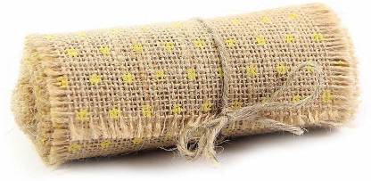 LITTLE BIRDIE Burlap Roll | Dotted | 12cm x 200cm | Yellow