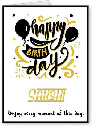 Midas Craft Happy Birthday Sakshi ….03 Bithday Message Greeting Card