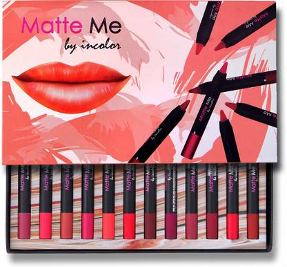 INCOLOR Matte Me Crayon Lipstick Pack of 12