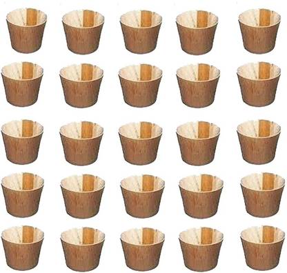 Catalyst Natural Pack of 25 Bamboo Areca Leaf Cup (Tea Cup - Pack of 25)