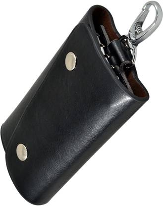 Instabuyz Leather Pouch Keychain /Wallet Key Chain/ key organizer with 6 Key Hooks Black M12 Key Chain