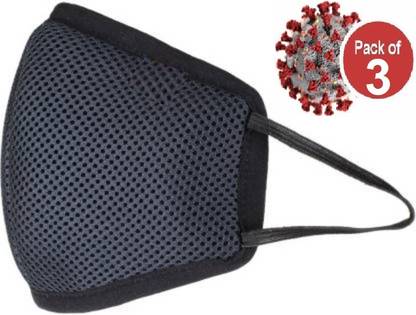 SWASTIK Black Mask Reusable, Washable Cloth Mask With Melt Blown Fabric Layer