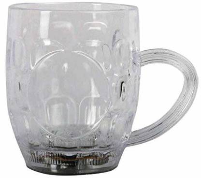 Stuti Fiber Glass Drinking Cup (Set of 1) with Inductive Rainbow Magic Color Cup with LED Light Multi Purpose Use Plastic Beer Mug